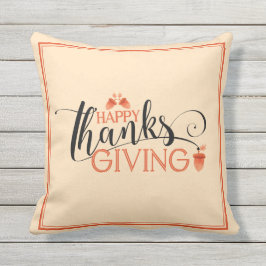 Happy Thanksgiving Moderne Schwarz & Rot Typografi Kissen