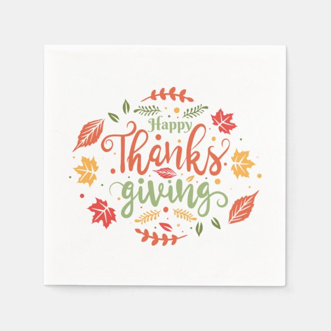 Happy Thanksgiving Napkins Serviette (Vorderseite)
