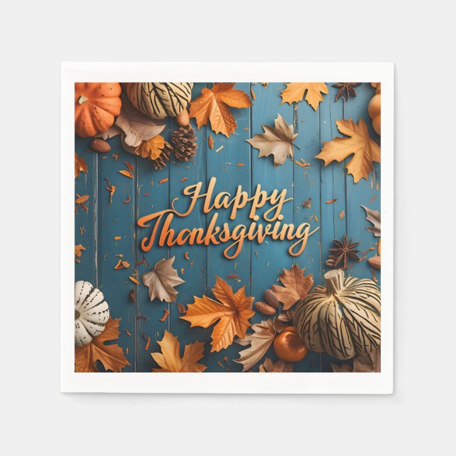 Happy Thanksgiving Napkins Serviette (Vorderseite)