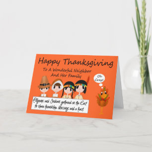 Happy Thanksgiving Neighbor/Family Greeting Card Feiertagskarte