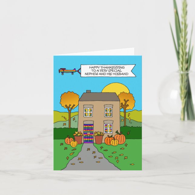 Happy Thanksgiving Nephew und Husband Karte (Vorderseite)