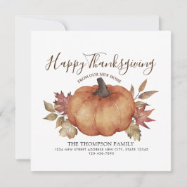 Happy Thanksgiving New Zuhause Pumpkin Moving Ankündigung