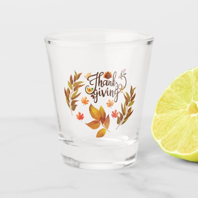 Happy Thanksgiving Niedlich Türkei Schnapsglas (Vorderseite)