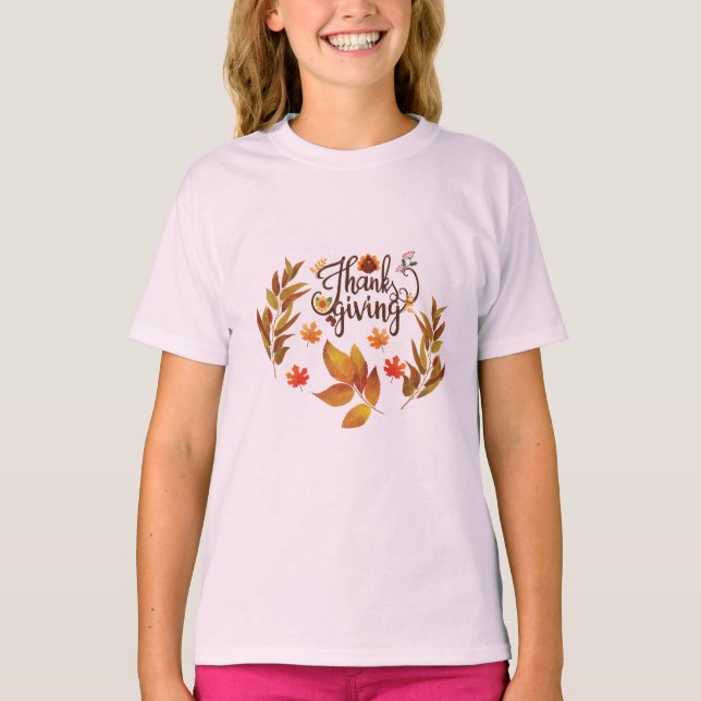 Happy Thanksgiving Niedlich Türkei T-Shirt (Vorderseite)