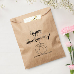 Happy Thanksgiving niedliche Kürbisschrift benutze Geschenktütchen