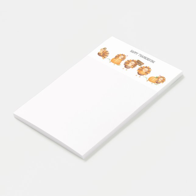 Happy Thanksgiving Niedliche Truthähne Post-it Klebezettel (angewinkelt)