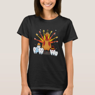 Happy Thanksgiving Niedliche Türkei Teeth Toothbru T-Shirt
