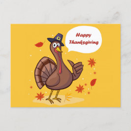 Happy Thanksgiving Niedlichen Cartoon Türkei Postkarte
