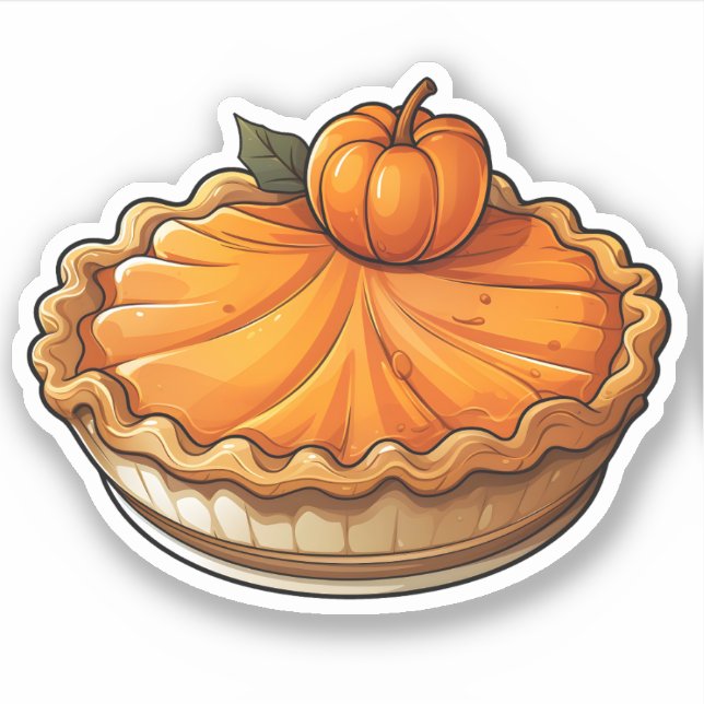 Happy Thanksgiving Niedlicher Cartoon Orange Pumpk Aufkleber (Vorderseite)