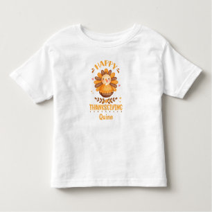 Happy Thanksgiving Niedlicher Personalisierter Nam Kleinkind T-shirt