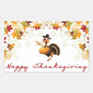 Happy Thanksgiving niedlicher Truthahnaufkleber Rechteckiger Aufkleber