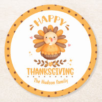 Happy Thanksgiving Niedliches Trendpapier Unterset