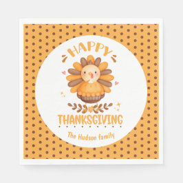 Happy Thanksgiving Niedliches türkisches Papier Na Serviette