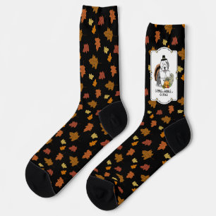 Happy Thanksgiving Old English Sheepdog Gray 1 Fun Socken