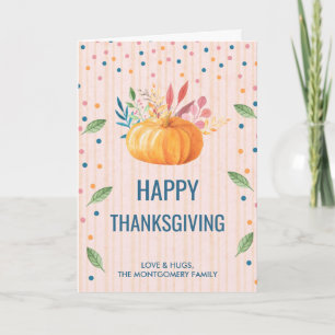 Happy Thanksgiving Orange Pumpkin Karte