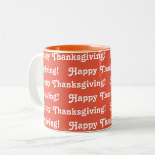 Happy Thanksgiving Orange Zweifarbige Tasse