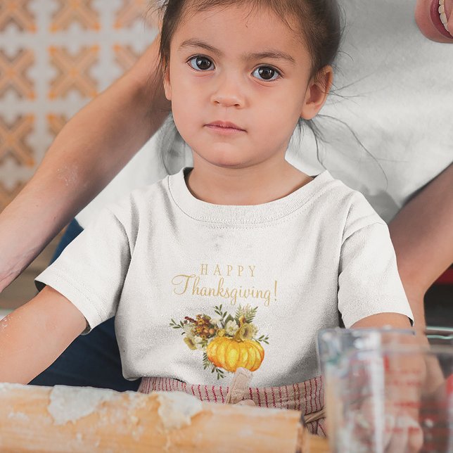 Happy Thanksgiving Orangenkürbis rustikaler Fall T-Shirt (Von Creator hochgeladen)