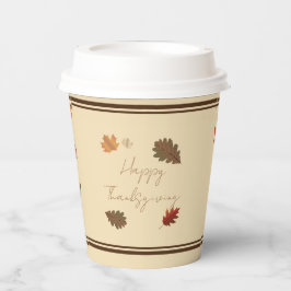 'Happy Thanksgiving' Paper Cup Set (mit Deckel) Pappbecher