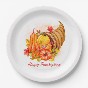 Happy Thanksgiving Paper Plate Pappteller
