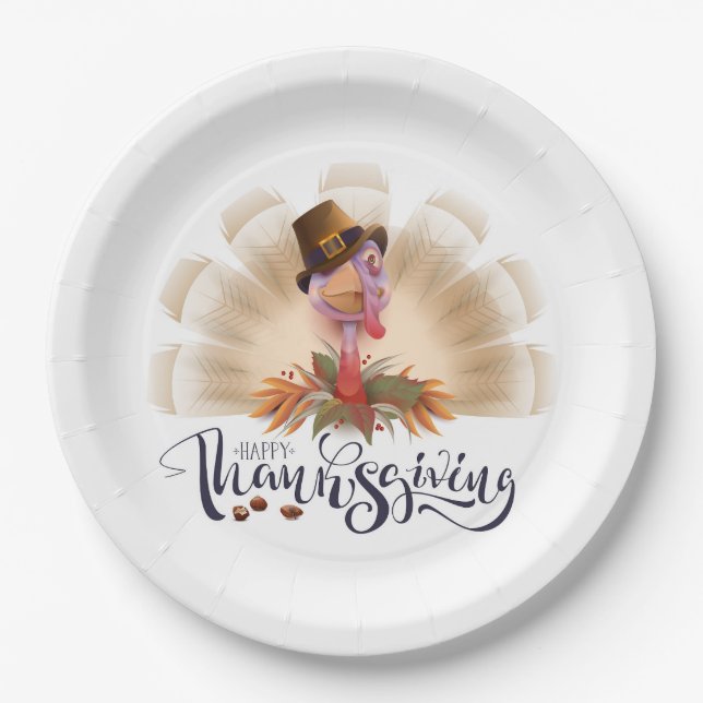 Happy Thanksgiving Paper Plate Pappteller (Vorderseite)