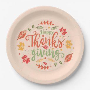 Happy Thanksgiving Paper Plate Pappteller