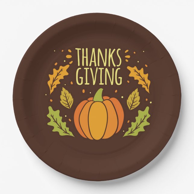 Happy Thanksgiving Paper Plate Pappteller (Vorderseite)