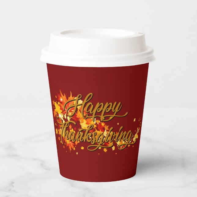 Happy Thanksgiving Pappbecher (Vorderseite)