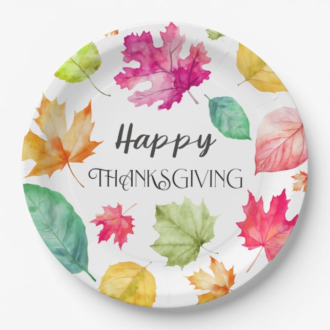 Happy Thanksgiving Pappteller (Vorderseite)