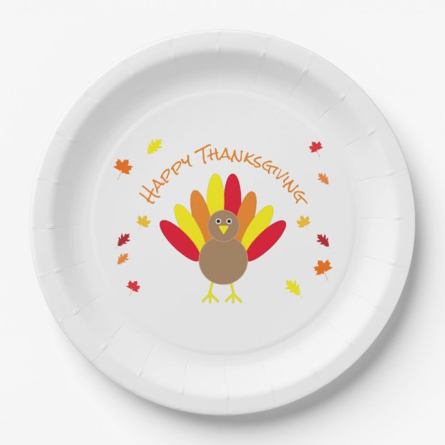 Happy Thanksgiving Pappteller (Vorderseite)