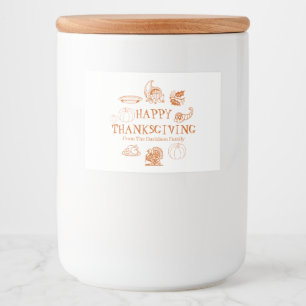 Happy Thanksgiving, passen Sie Familienname-Favori Lebensmitteletikett