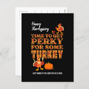 Happy Thanksgiving PERKY FÜR DIE TÜRKEI Christlich Feiertagspostkarte