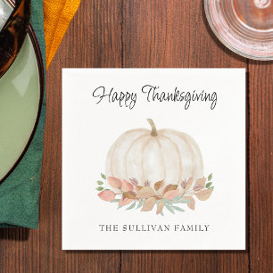 Happy Thanksgiving Personalisiert Pumpkin Serviette