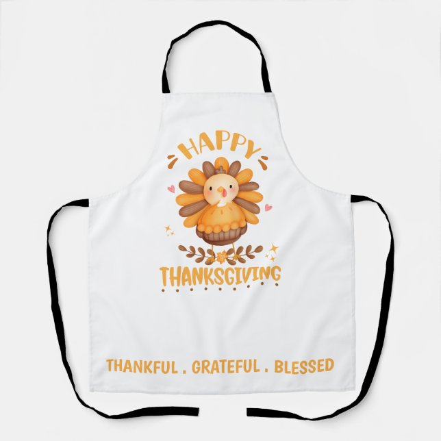 Happy Thanksgiving Personalisiert Schürze (Vorderseite)