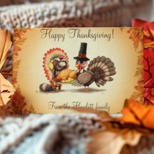 Happy Thanksgiving Personalisiert Türkei Tier Postkarte