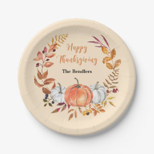 Happy Thanksgiving Personalisierte Papierplatte Pappteller