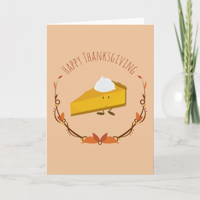 Happy Thanksgiving Pie Slice | Grußkarte Feiertagskarte (Vorderseite)