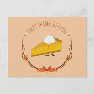 Happy Thanksgiving Pie Slice   Postkarte