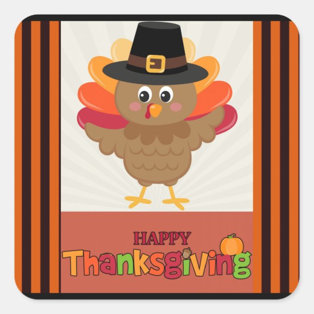 Happy Thanksgiving, populäres Design, Oval Sticker (Vorderseite)