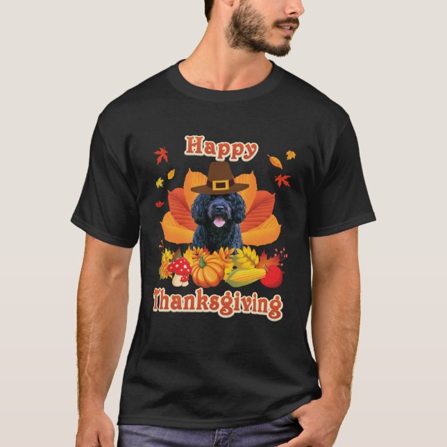 Happy Thanksgiving Portuguese Water Dog I m Thankf T-Shirt (Vorderseite)