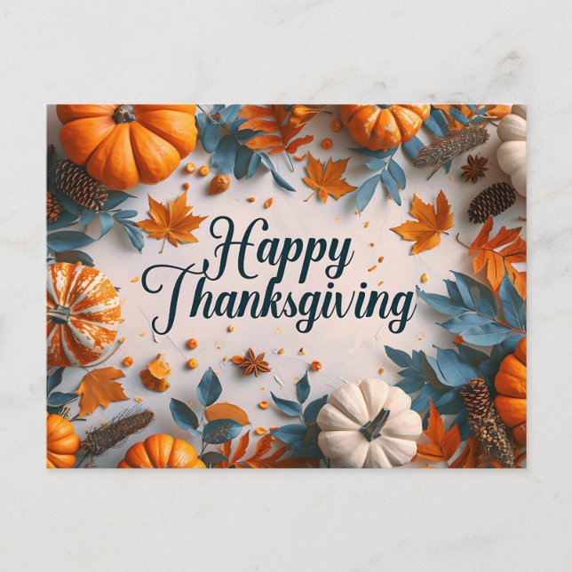 Happy Thanksgiving Postcard Feiertagspostkarte (Vorderseite)