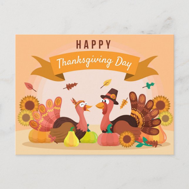 Happy Thanksgiving Postcard Postkarte (Vorderseite)