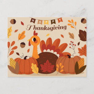 Happy Thanksgiving Postcard Postkarte