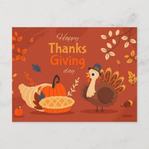 Happy Thanksgiving Postcard Postkarte