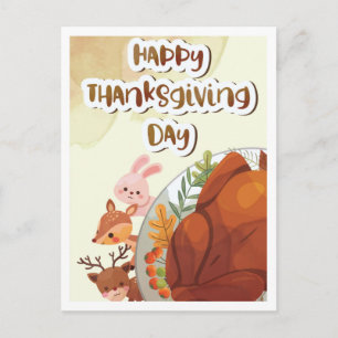 Happy Thanksgiving Postcard Postkarte