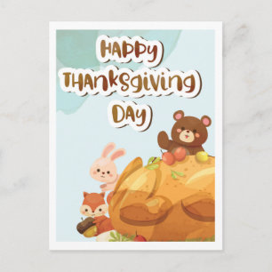 Happy Thanksgiving Postcard Postkarte
