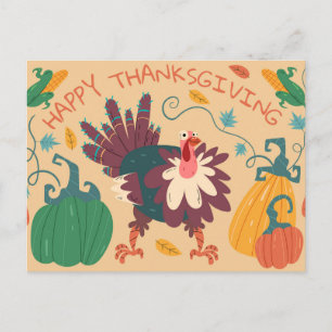 Happy Thanksgiving Postcard Postkarte