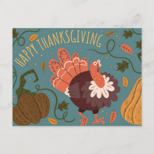 Happy Thanksgiving Postcard Postkarte