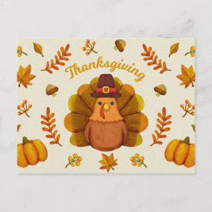 Happy Thanksgiving Postcard Postkarte