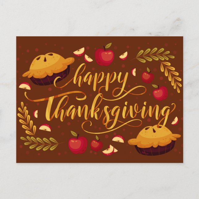 Happy Thanksgiving Postcard Postkarte (Vorderseite)