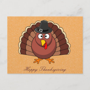 Happy Thanksgiving Postcards - Türkei mit Hut Feiertagspostkarte
